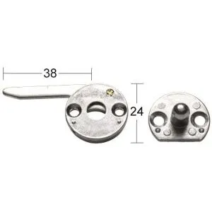 Habo 12922 Koppelhake Pressgjuten Zamak, 2-Pack, Fönster