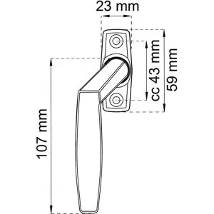 Habo 2162 Ch Fönsterhandtag Förkromad Zink Vänster Modell, Fönster