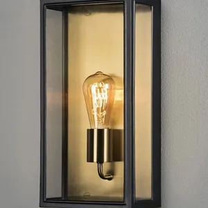 Konstsmide Carpi vägglykta stor E27 svart/förmässingad.