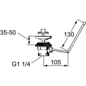 FM Mattsson 25101500 Lyftventil För Tvättställ, Badrum