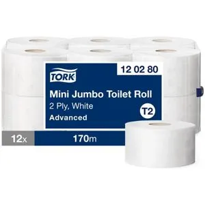 TORK Toalettpapper Advanced T2 Mini Jumbo, 850 ark 12/fp