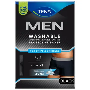 TENA Men Tvättbar Inkontinenskalsong Boxermodell Svart M 1 st