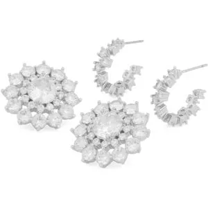 SNÖ of Sweden Maine statement örhängenset 1 silverfärgat/vit 1332-6400012