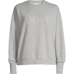 Casall Women's Terry Spring Graphic Crew Grey Melange XL