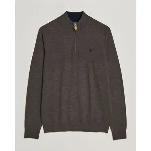 Morris John Merino Half Zip Dark Brown
