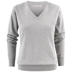 JAMES HARVEST Finstickad tröja v-ring dam grå M