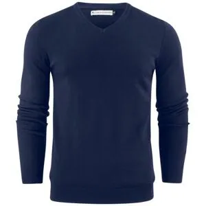 JAMES HARVEST Finstickad tröja v-ringad navy S