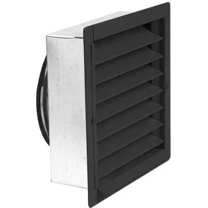 Abc Vent Abc-Yg/gl Galler Svart, Med Anslutningslåda Ø 125 Mm, Ventilation