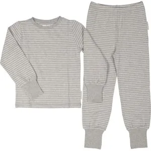 Geggamoja Tvådelad Pyjamas Bambu Classic Grå/Vit