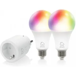Deltaco Smart Home Starterkit, 2x Rgb Led-Lampa E27 + 1 Smart Plug