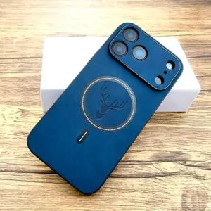 ATELA Fodral i konstläder Retra för iPhone 17-serien iPhone 17/17 Pro/17 Pro Max/17 Air Magsafe trådlös laddning heltäckande fodral (Blå)