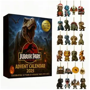 ATELA Jurassic Park Julkalender Blind Box Akryl Julgransdekoration, Jurassic Park Julklapp