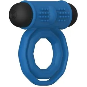 Double Rings Rechargeable Cock Ring Penisring med vibrator