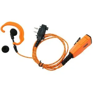 ProEquip PRO-P610LS/LA Headset med tygkablar, orange robust mik/PTT och C-Mussla