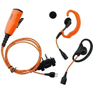 ProEquip PRO-U610LA tygkabel, 3-i-1 med 2 öronbyglar/Peltoranslutning - PTT Orange