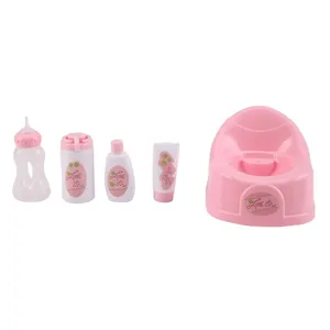 Dockkrukaset med flaska och tillbehör, rosa