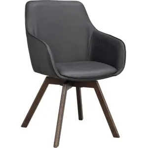 Rowico Home Alison Karmstol Snurr Svart/brun Ek
