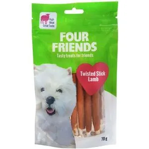 Fourfriends Dog Twisted Stick Lamb 12,5 Cm 7 pack