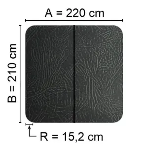 Spalock 220 x 210 R=15,2 mm Grått Denform modell 61