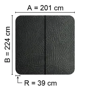 Spalock Villeroy & Boch 201 x 224 R=39 cm Grått