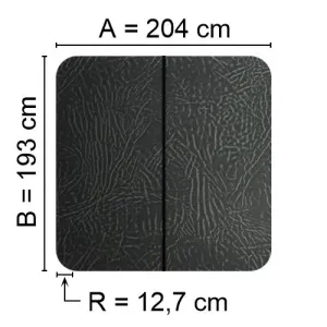 Spalock 204 x 193 R=12,7cm Grått