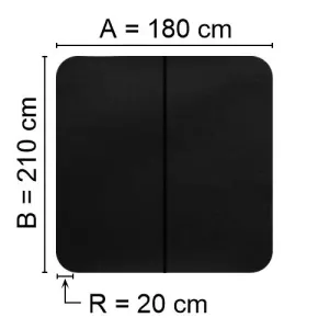 Spalock 180 x 210 R=20cm Svart passar Sundance m.fl.