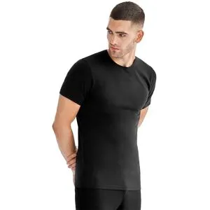 Bread & Boxers Crew-Neck Cotton Stretch 2-pack Herr, Black, L