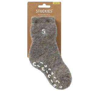 STUCKIES Teddy Strumpor i Ullmix (Anti-slip) Haze 1-pack Medium 2-3 år