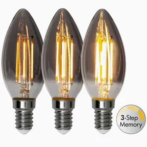 Star Trading LED-lampa E14 C37 Soft Glow Smoke 3-step memory