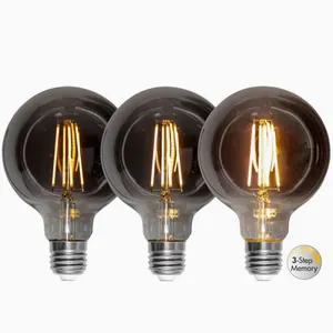 Star Trading LED-lampa E27 G95 Soft Glow Smoke 3-step memory