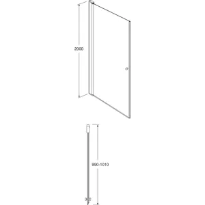 Gustavsberg Square Duschdörr Klarglas, Blankpolerad Profil 100 Cm, Badrum