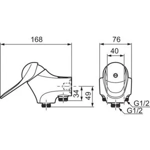 FM Mattsson 9000e 8183-0000 Duschblandare 40 C/c Anslutning Ned, Badrum