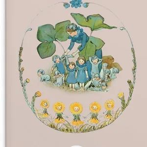 Skrivhäfte A5 Elsa Beskow Blåsippor och tussilago beige