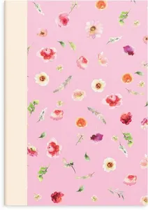 Skrivhäfte A5 linjerad Elin blomma rosa