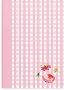 Skrivhäfte A5 linjerad Elin ruta rosa