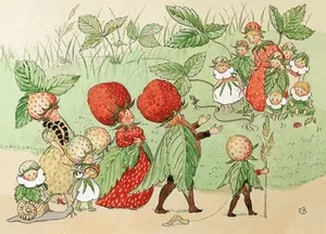 Kort Elsa Beskow - Jordgubbsfamiljen