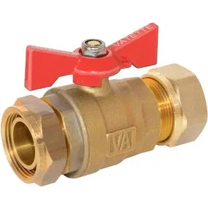 Vatette 8547102 Avstängningsventil 22 Mm X G20, Vinkel Röd, Installation