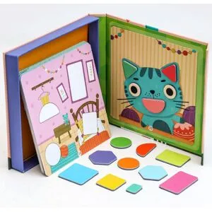 Kidsly Magneter Pussel Babyleksaker Montessori Material Geometrisk form Matchande pedagogiska leksaker för barn Magnetisk Tangram