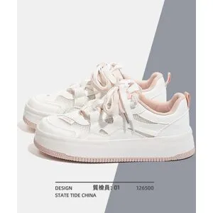 BEYIII2 Vita damskor Sommar Nya damskor Platta sportfritidsskor Vår och höst Minority All-Match Sneakers 40 rosa