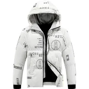 CHIC STUDIO Herrars Trendiga Nya Förtjockade Vintervadderade Kläder Stor Storlek Ledig Lös Glansig Vadderad Jacka 2XL