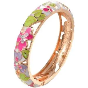 Allbestart Emaljerade Armband med Fyrklöver Gåva Ihåliga Armband Damaccessoarer Mode Smycken Dam 58-60mm vit