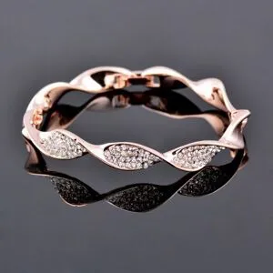 Allbestart Lyxiga Cubic Zircon Stones Armband Rose Gold Silver Färg Manschett Armring Dam Mode Smycken 263 KO1