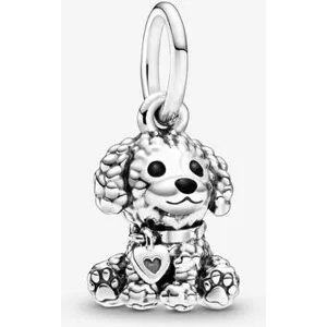 Allbestart 925 Sterling Silver Berlocker Pärlor Original Pudel Bulldog Dog Pendant Charm Passar Mode Armband Halsband Gör-det-själv smycken för kvinnor