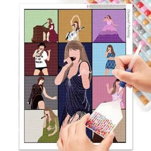 ATELA Ny 30 × 40cm Taylor swift 5D diamantmålning Singer Handgjord dekorativ målning DIY rund diamant diamantklistermärke gåva A