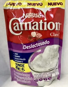 Alimento en polvo deslactosado para preparar bebida de leche y grasa vegetal