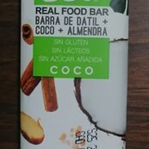 Barra de dátil, coco y almendra