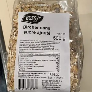 Bircher sans sucre ajouté