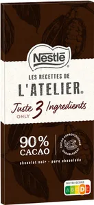 NESTLE LES RECETTES DE L'ATELIER Juste 3 Ingrédients 90% 80g