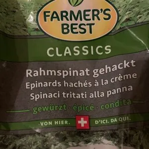 Epinards hachés à la crème