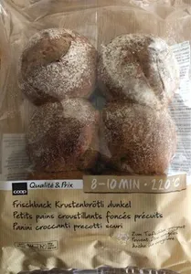 Petits pains croustillants foncés précuits